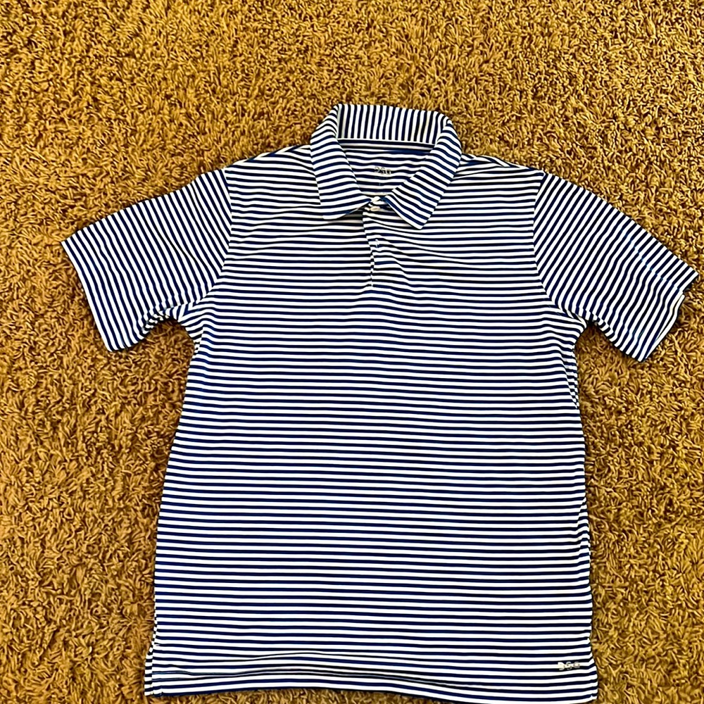DSG - golf youth (L) royal blue/white stripe polo